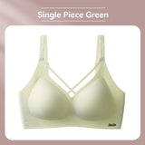 INTIMO SECRETS English Ice Silk Bra Set – Thick Cup, Wire-Free, Gathered Lingerie