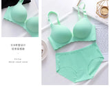 Sexy Push Up Bra Corset Wireless One-Piece Breathable Underwear Gathered Uphold Bra Set for Women Lingerie Seamless Bralette