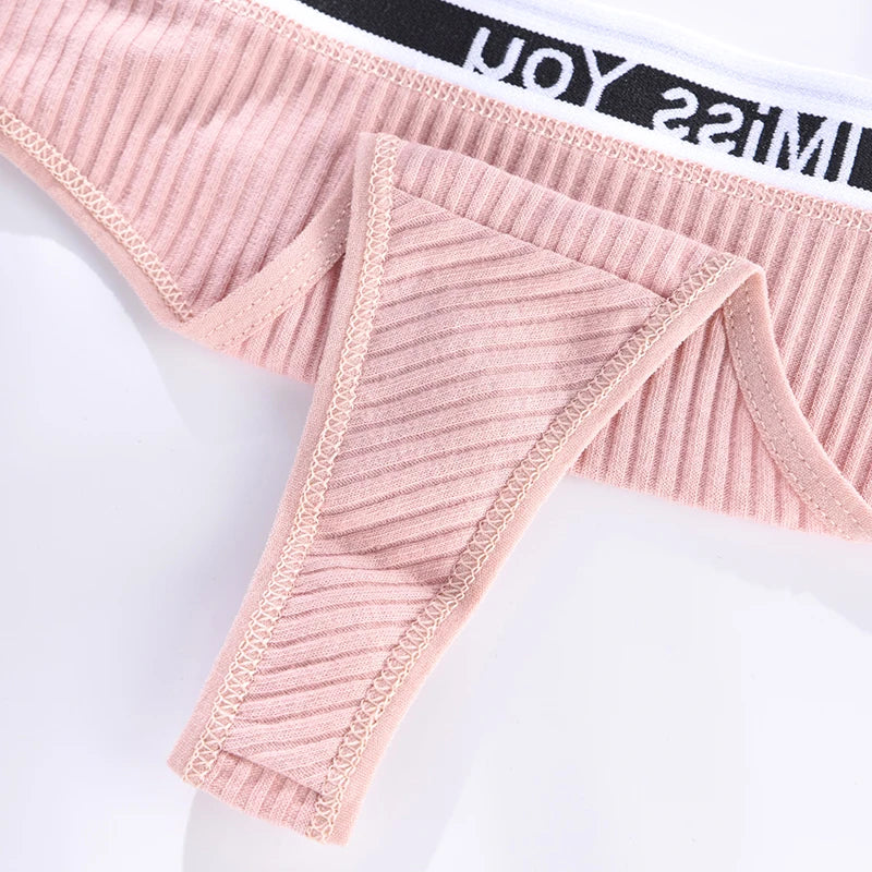 INTIMO SECRETS 3-Pack Women’s Cotton Thongs – Low-Waist, Soft & Comfortable G-String Panties