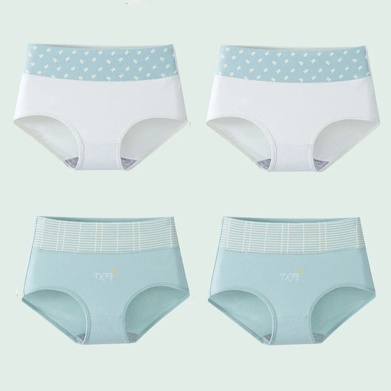 INTIMO SECRETS 4PCS High Waist Cotton Panties – Plus Size Women’s Lingerie