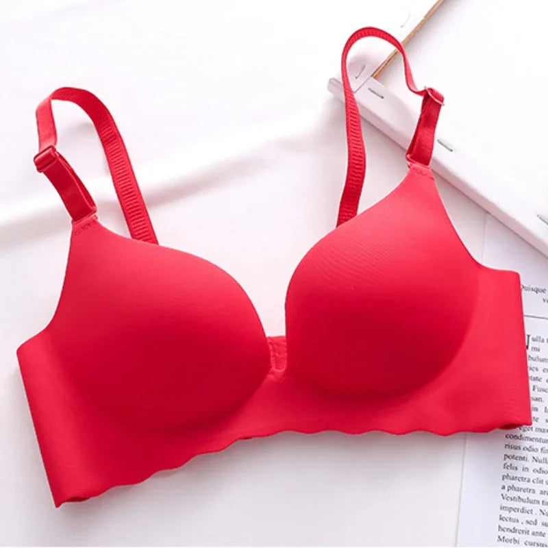 Sexy Push Up Bra Corset Wireless One-Piece Breathable Underwear Gathered Uphold Bra Set for Women Lingerie Seamless Bralette