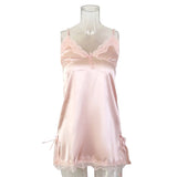 Women Sexy Lace V-neck Sleepwear Suspenders Nightdresses Female Sleeveless Nightwear Sleep Nightdress For Ladies