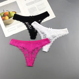 INTIMO SECRETS Plus Size Lace Cotton Thongs – Seamless T-Back G-String Underwear for Women 3PC