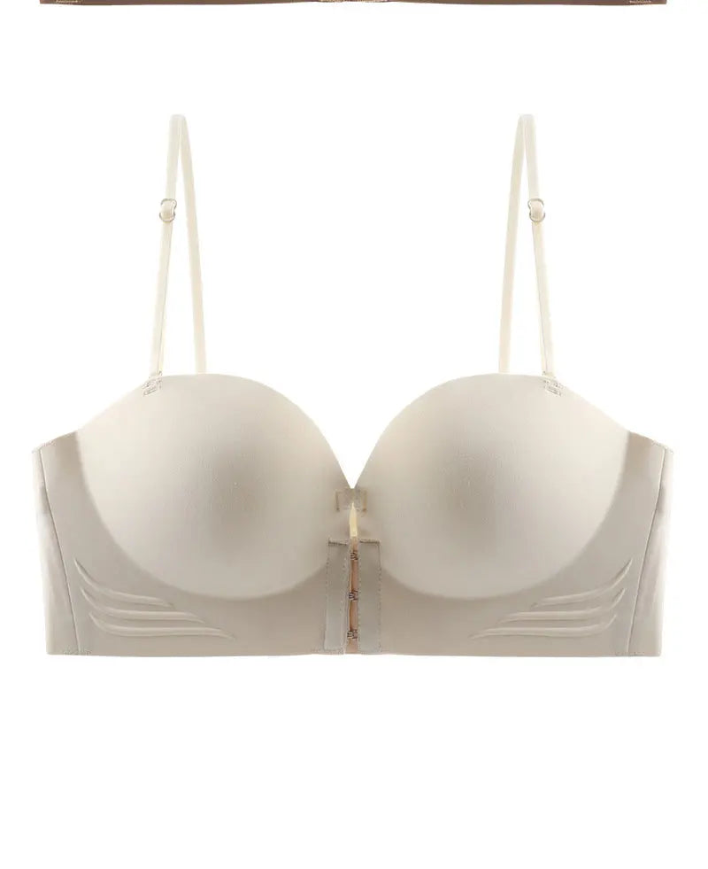 FINETOO 1PCS Women's Push-up Strapless Bras Front Buckle Brassiere Sexy Girls Small Chest Underwear Front Closure Sexy Bra