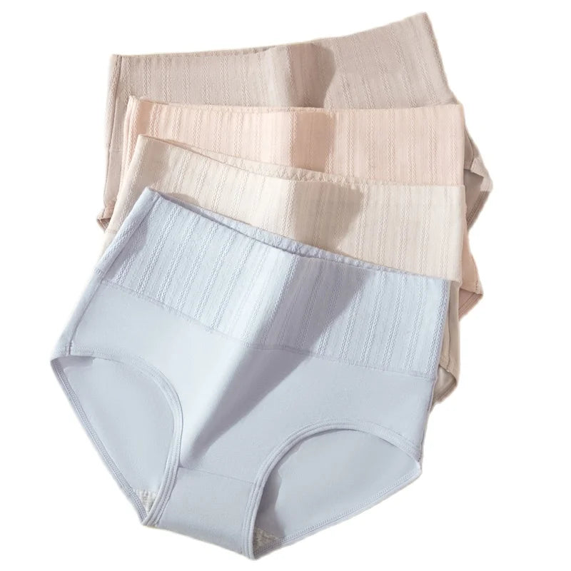INTIMO SECRETS 4PCS High Waist Cotton Panties – Plus Size Women’s Lingerie