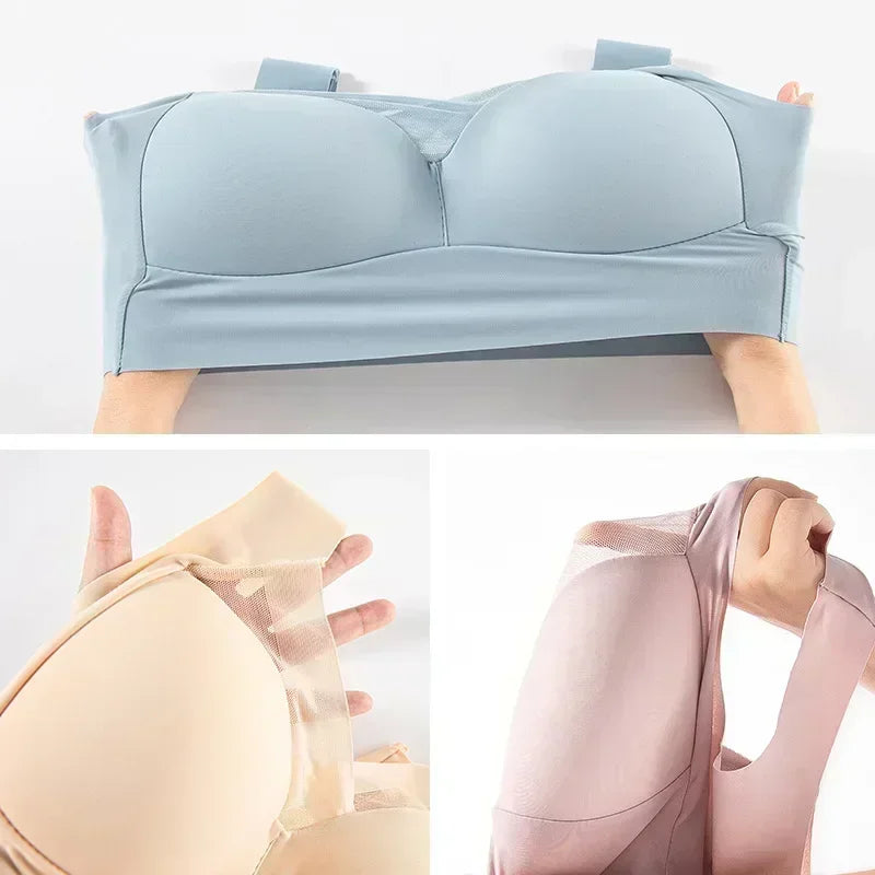 INTIMO SECRETS Plus Size Wireless Push-Up Bra – Seamless Lace Comfort