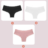 INTIMO SECRETS 3-Pack Lace Cotton Panties – Low Waist Plus Size Women