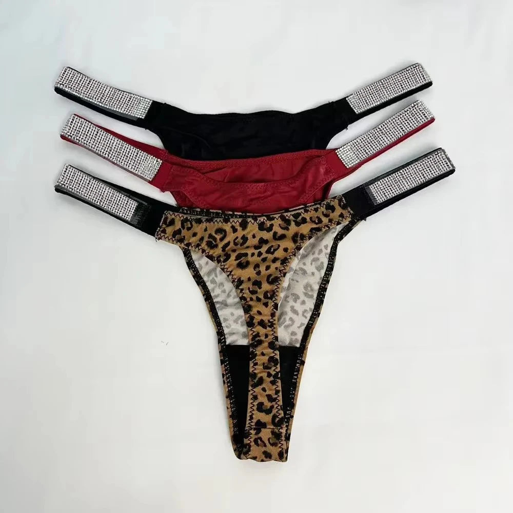 INTIMO SECRETS Rhinestone Thongs – Sexy Low-Waist G-String Underwear for Women