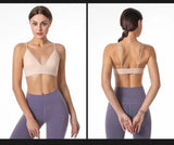V Neck Seamless Triangle Cup Bra Camisole Underwear Wrapped Chest Women S M L Breathable Gather Up Sports Fitness Yoga Casual