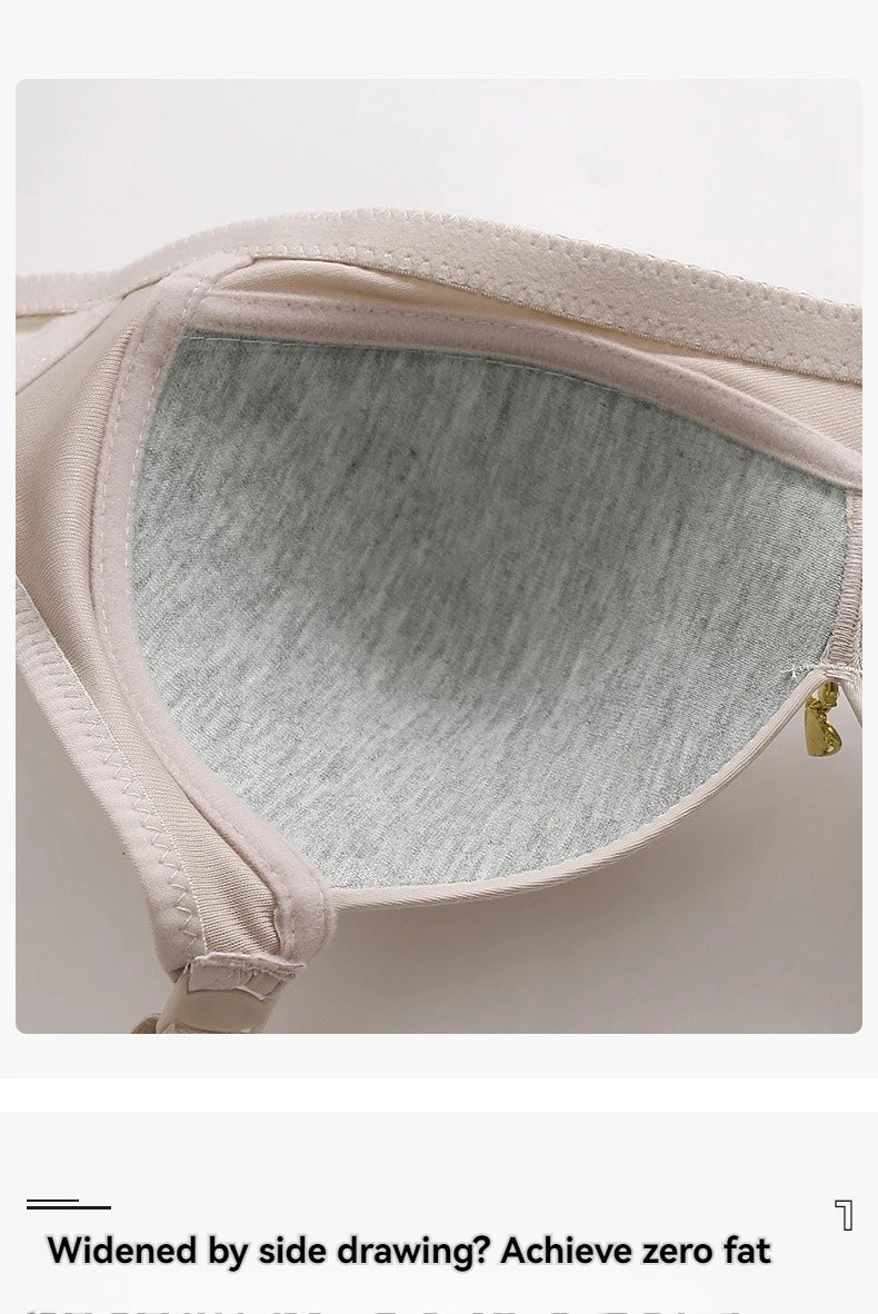 New Non-magnetic Thin Cup Glossy Fat Mm Bra Large Size No Underwire Comfortable Breathable Gathered Women's Underwear