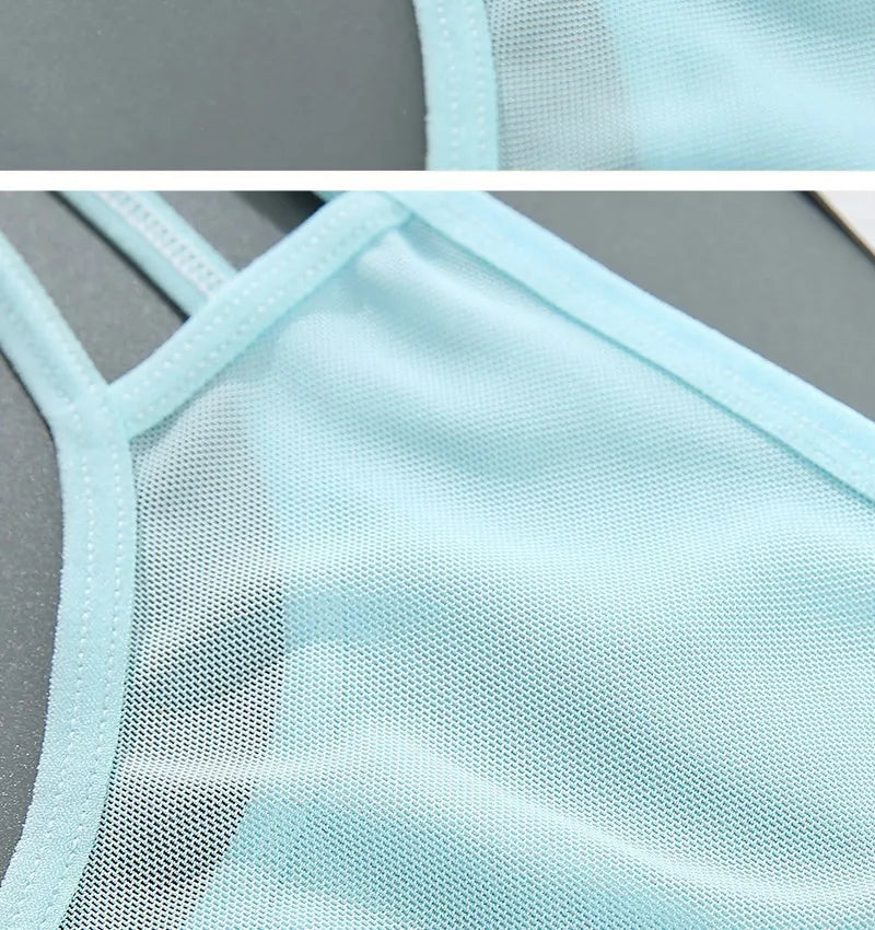 INTIMO SECRETS Transparent Hollow-Out G-String – Traceless Sexy Thong with Cotton Crotch