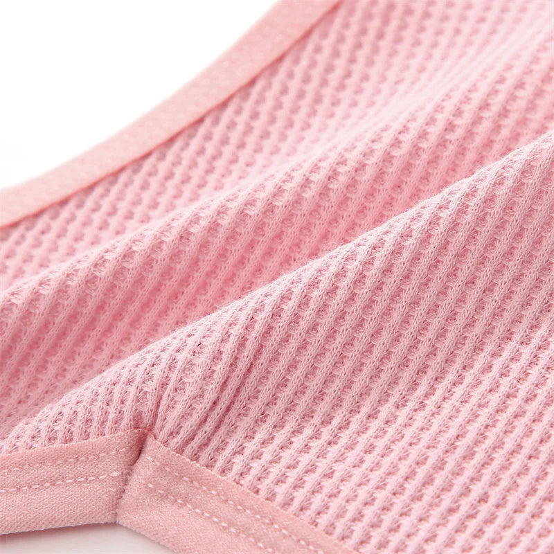 INTIMO SECRETS Women’s Cotton Thongs 3-Pack – Low-Rise Waffle G-String T-Back Panties S-XL