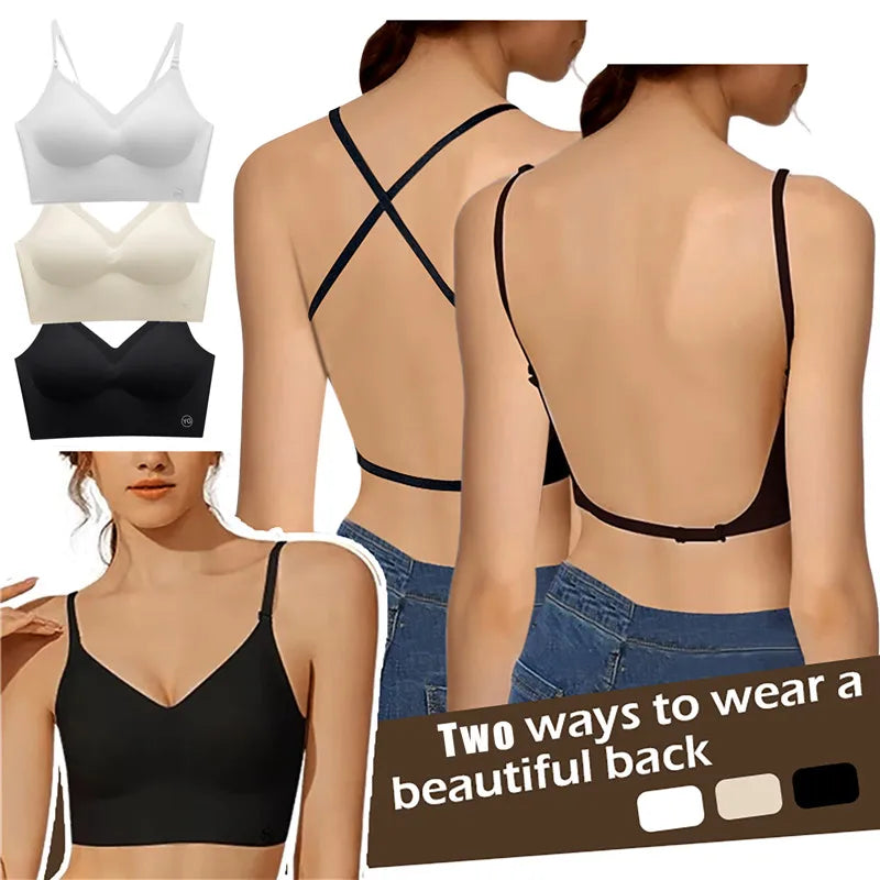 INTIMO SECRETS Deep U Plunge Backless Bra - Invisible Push Up Linge