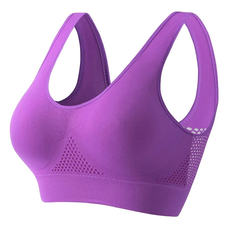 INTIMO SECRETS Women’s Wireless Sports Bra – Breathable Yoga Vest with Removable Pads