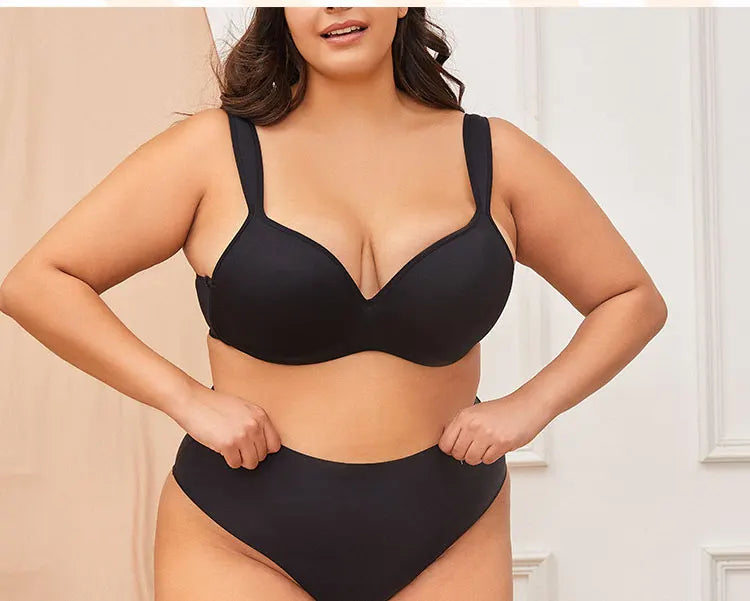 INTIMO SECRETS Plus Size Full Coverage Unlined Seamless Bra Wide Strap Wireless Push-Up