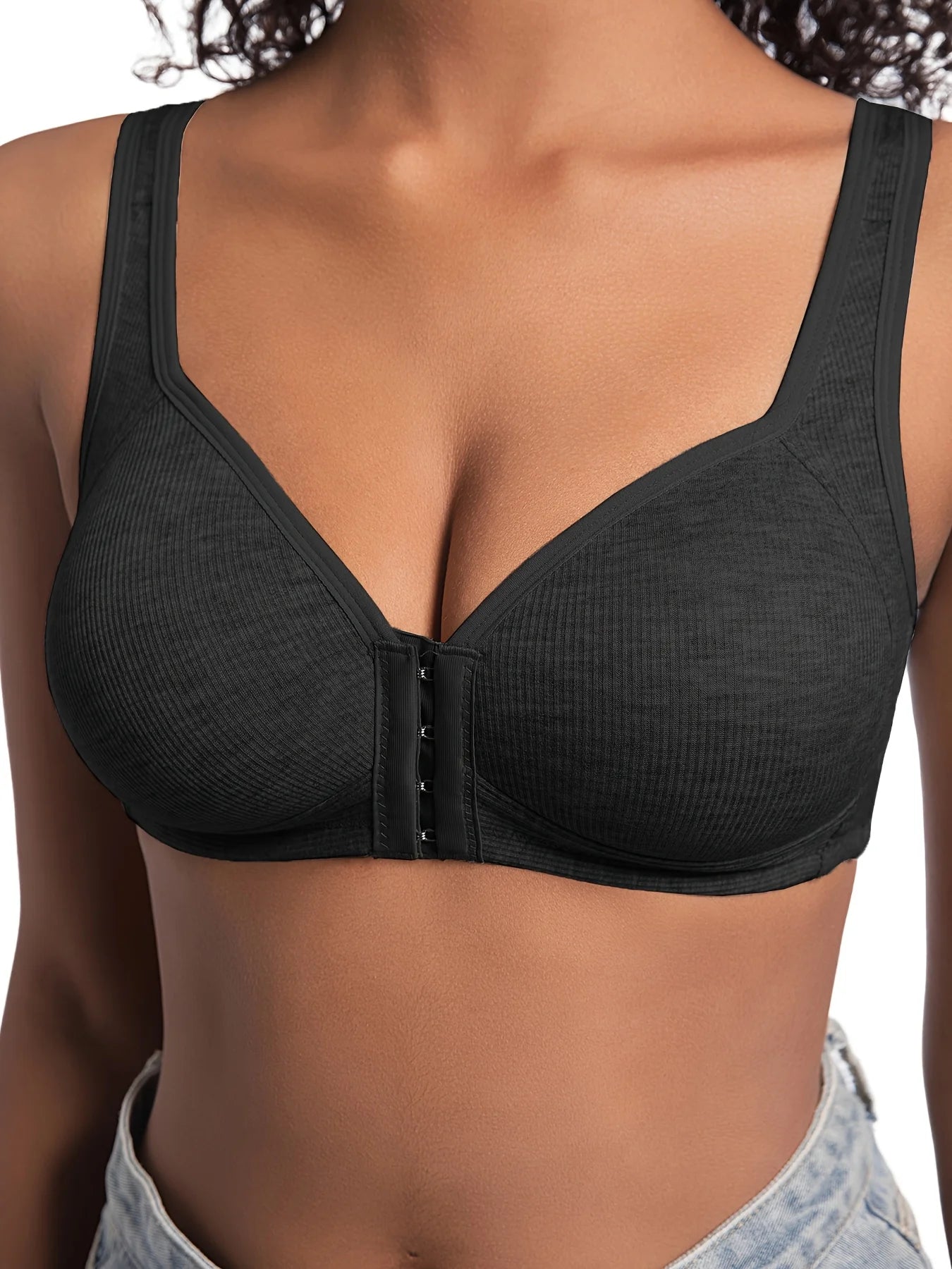 INTIMO SECRETS Wire-Free Front Closure Bra – Full Coverage for Women