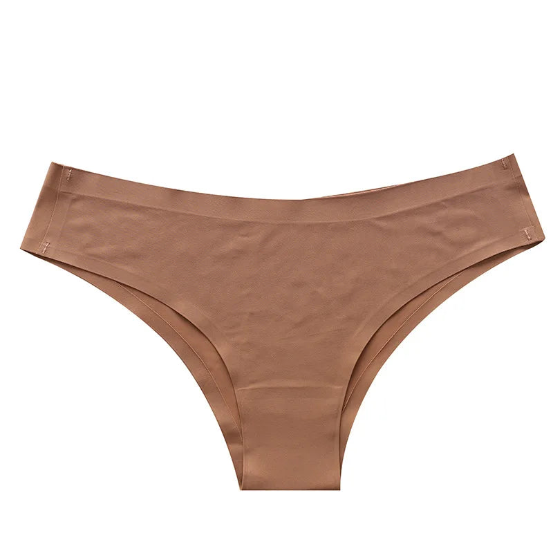 INTIMO SECRETS Seamless Ice Silk Thong – Ultra-Thin Low-Waist Panties for Women