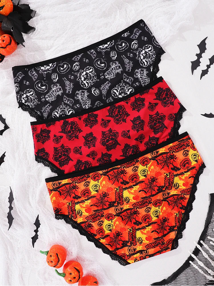 INTIMO SECRETS Halloween Low-Waist Lace Panties – 3 Pack