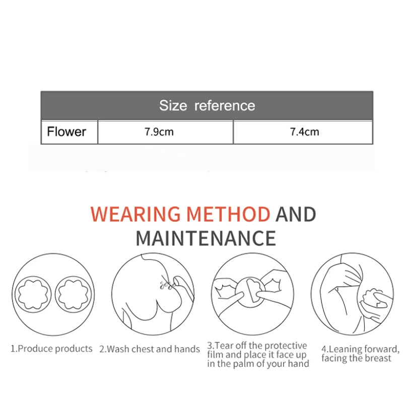 Invisible Breast Petals Stickers for Nipple Cover Pasties Sticky Bra Women’s Intimates Accessories Adhesive Bra Nipple Pasties