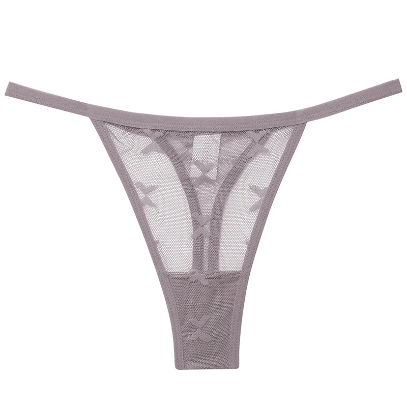 INTIMO SECRETS 2PCS Mesh Thongs – Transparent Seamless G-String Underwear for Women S-XL
