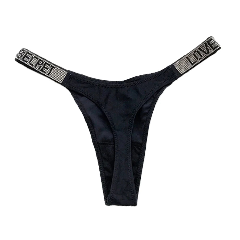 INTIMO SECRETS Women’s Sexy Rhinestone Low-Waist Thong Panties