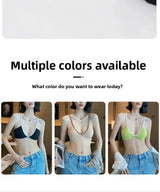 Women's Thin Summer French Style Sexy Deep U Shell Cup Bra Wireless Seamless Fashionable Underwear Comfortable Home Clothes