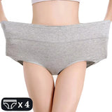 INTIMO SECRETS 4PCS High Waist Cotton Panties – Plus Size Women L-5XL