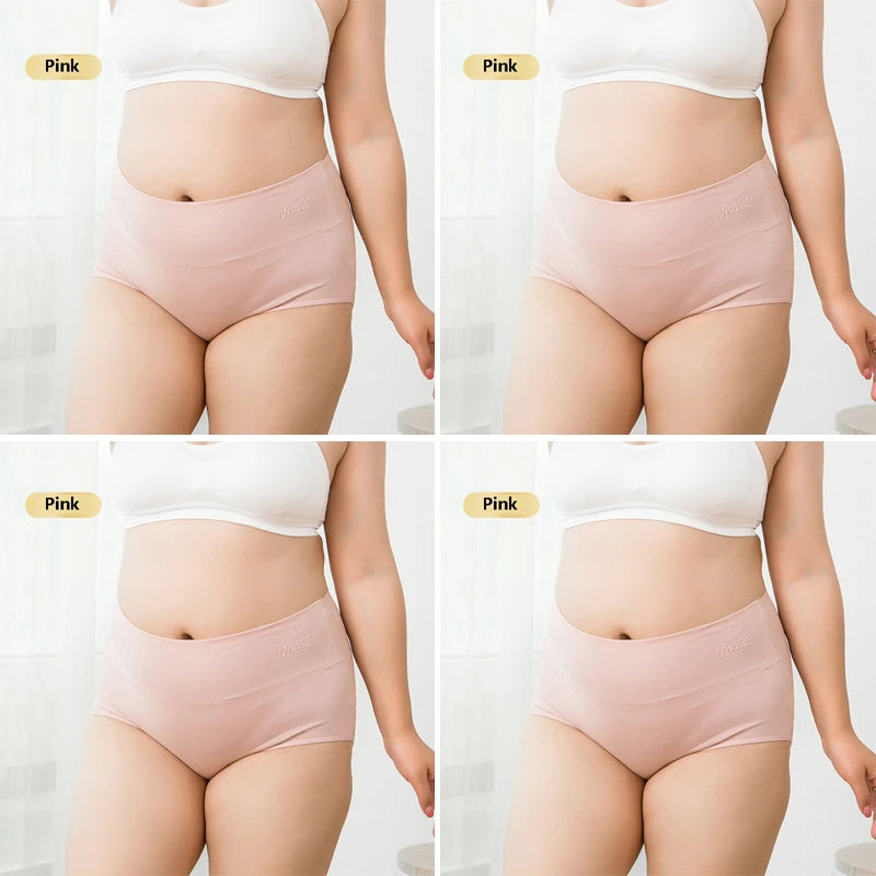 4Pcs High Waist Cotton Panties Women Underwear Body Shaper Soft Ladies Briefs Plus Size Sexy Panty Female Breathable Lingerie