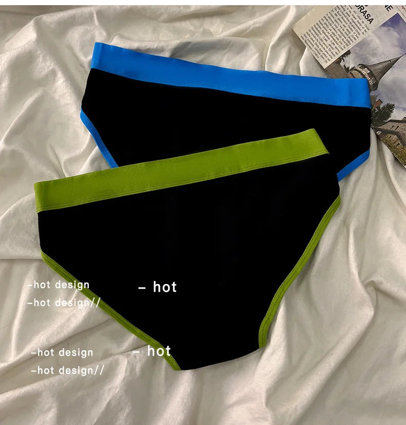 3Pcs/set Women's Panties Cotton Sports Briefs Middle Waist Solid Color Underwear Soft Breathable Underpants Female Sexy Lingerie