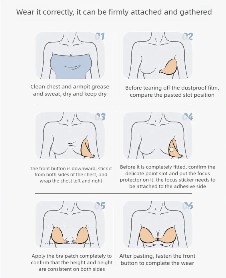 INTIMO SECRETS Women’s Round Cup Chest Patch – Front Button Push-Up Small Chest Enhancer, Invisible Wedding Bra