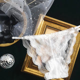 INTIMO SECRETS Adjustable Lace Thong - Sexy Transparent Half-Wrap T-Back