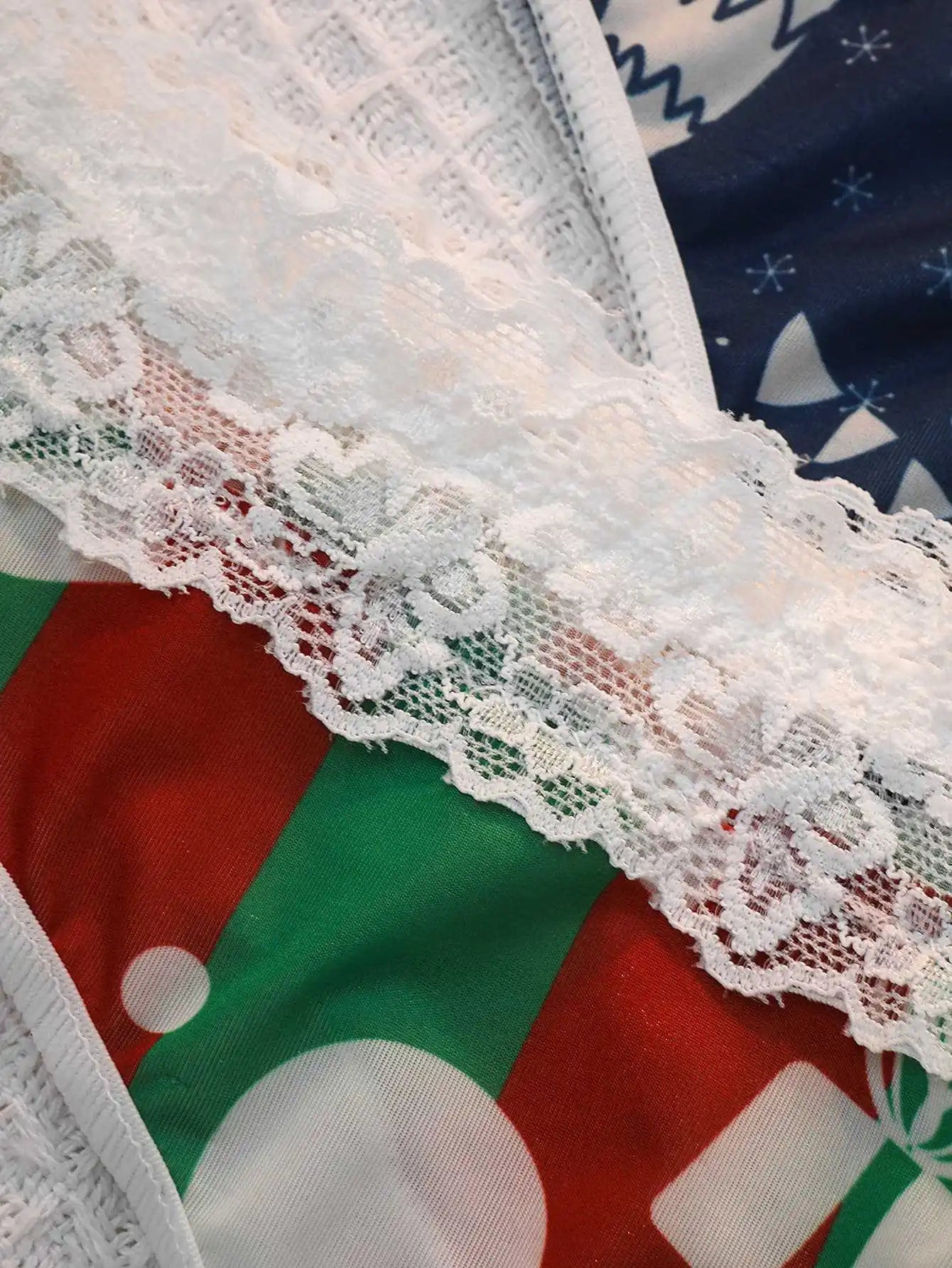 INTIMO SECRETS Sexy Christmas Print G-String – Festive Lace Thong & Breathable Soft Holiday Lingerie