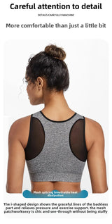 INTIMO SECRETS Women’s High-Impact Sports Bra – Zipper Yoga Vest