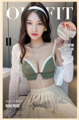 Front Button Wireless Bralette for Women – Lightweight Push-Up Comfort Bra