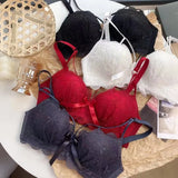 INTIMO SECRETS Women’s Lace Push-Up Bra – Small Bust Anti-Sag Active Bra