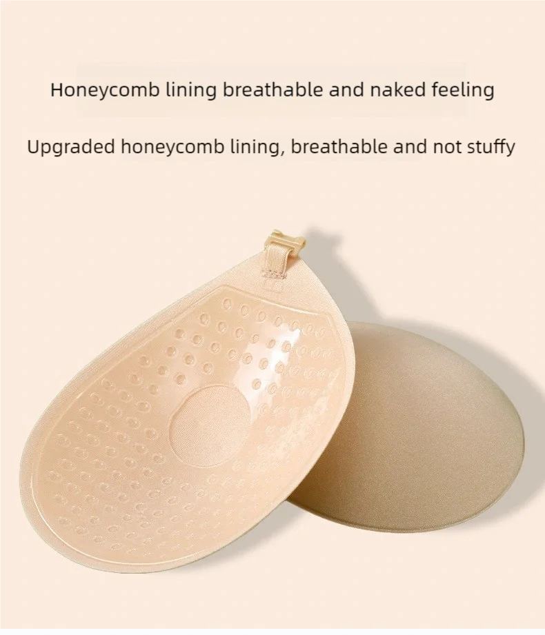 INTIMO SECRETS Women’s Round Cup Chest Patch – Front Button Push-Up Small Chest Enhancer, Invisible Wedding Bra