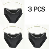 3PCS Women's Cotton Underwear High Elastic Letter Waistband Briefs Solid Color Fashionable Sports Soft Underwear