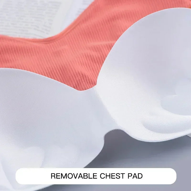 INTIMO SECRETS Women’s Wireless Solid Bralette – Ribbed Crop Top, Push-Up, No Wire