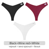 INTIMO SECRETS Women’s Cotton Thongs 3-Pack – Low-Rise Waffle G-String T-Back Panties S-XL