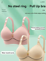 New Non-magnetic Thin Cup Glossy Fat Mm Bra Large Size No Underwire Comfortable Breathable Gathered Women's Underwear