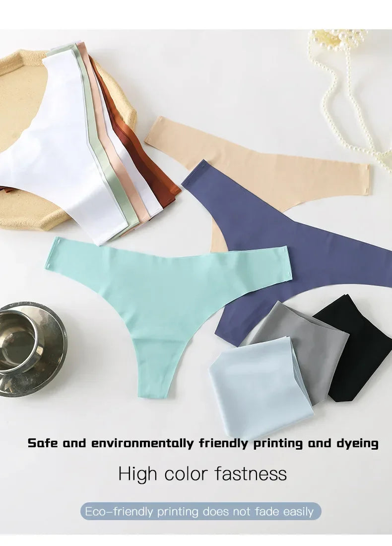 INTIMO SECRETS Ice Silk Thong – Sexy G-String, Low Waist, Seamless Comfort