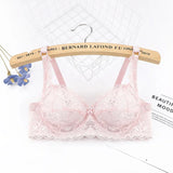 Plus Size Lace Push Up Bra Women Sexy Hollow Out Lingerie Lady Lace Transparent Underwear Female Embroidery Solid Bra