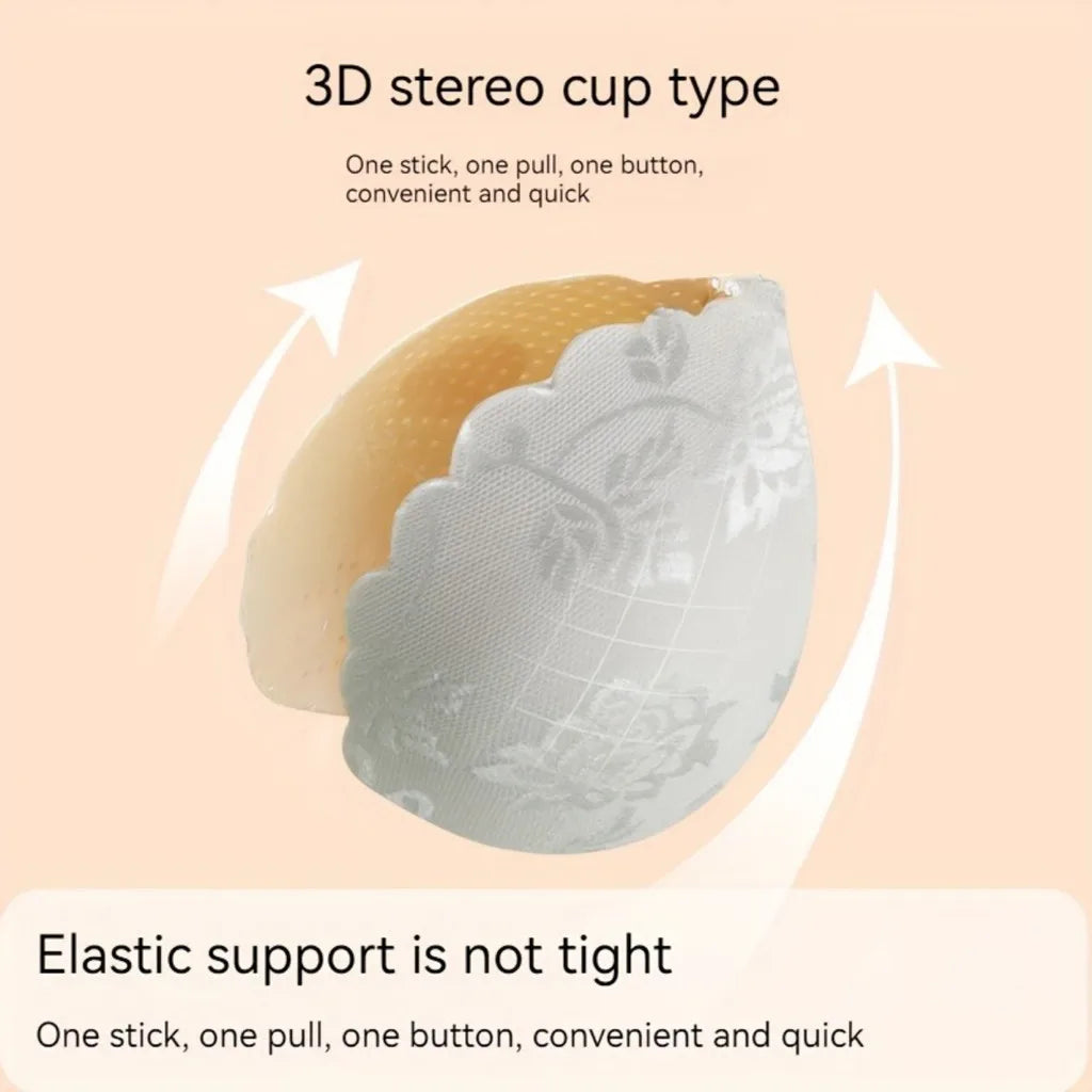 Adhesive Push Up Bra with Invisible Straps for Backless Outfits Silicone Nipple Bra Reusable Strapless Nipple Tape