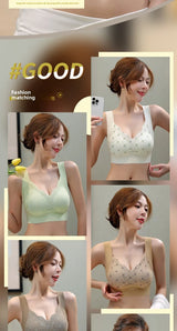 Seamless Lace Backless Bra Vest Fixed Cup Push-Up Side Breast Collection Wireless Vest Style Sleep Bra