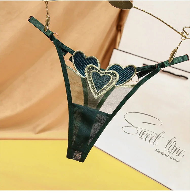 INTIMO SECRETS Women’s Sexy Embroidery Low-Rise Japanese Thong Panties