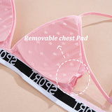 INTIMO SECRETS Dot Lace Push-Up Bralette – Wireless V-Neck Women’s Bra