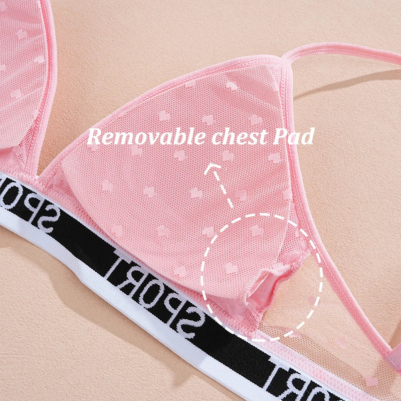 INTIMO SECRETS Dot Lace Push-Up Bralette – Wireless V-Neck Women’s Bra