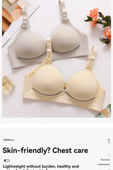 New Non-magnetic Thin Cup Glossy Fat Mm Bra Large Size No Underwire Comfortable Breathable Gathered Women's Underwear