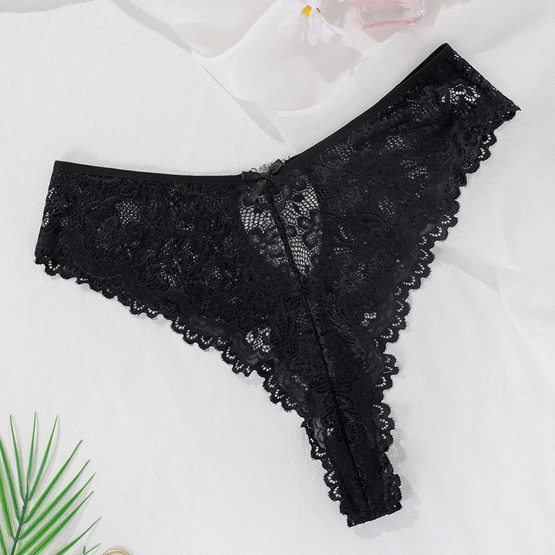 INTIMO SECRETS Plus-Size Mid-Waist Black Floral Panties 1XL-4XL