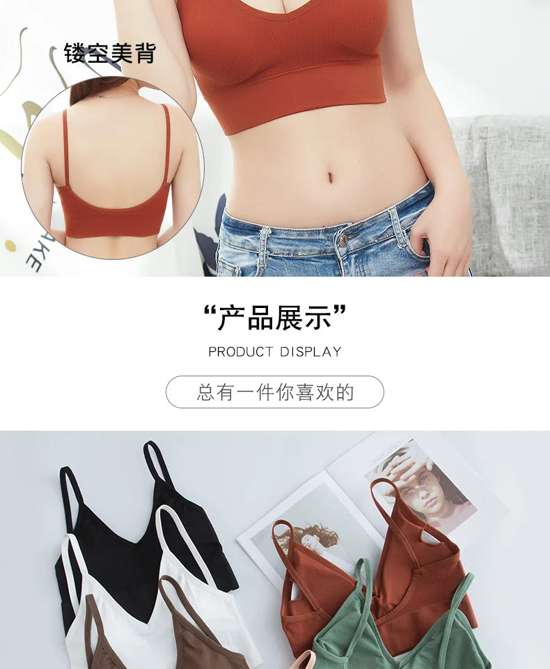 Seamless Women Push Up Bra Beautiful Back Bras Fitness Tops Brassiere Bralette Female Tube Top Underwear Bralet With Chest Pad